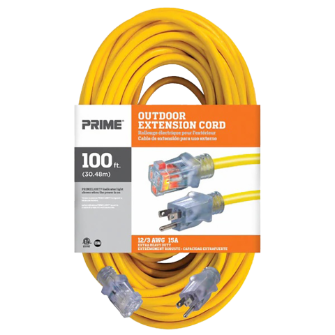 Jobsite 100ft 12/3 SJTW Outdoor Extension Cord