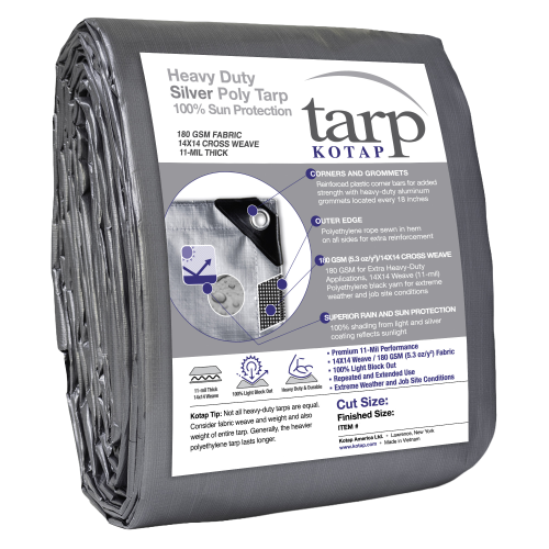 Kotap Heavy Duty 11 Mil Silver Poly Tarp